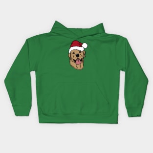 Santa Yellow Labrador Kids Hoodie